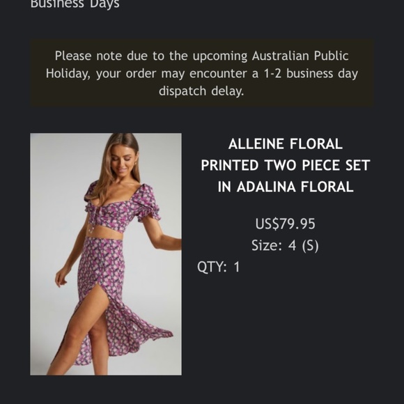 Showpo BNWT two piece floral set - Picture 4 of 5